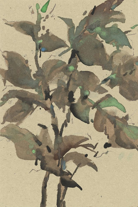 Picture of LEAVES ON TAUPE I