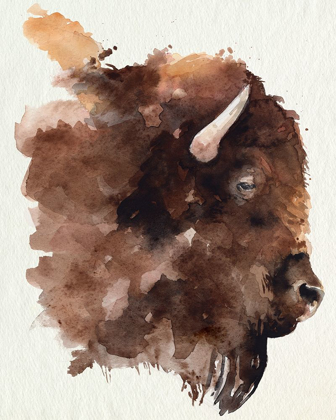 Picture of WATERCOLOR BISON PROFILE I