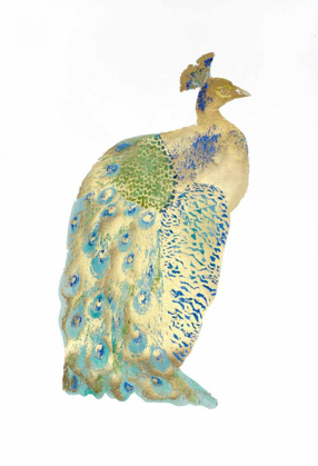 Picture of GOLD FOIL PEACOCK II WITH HAND COLOR