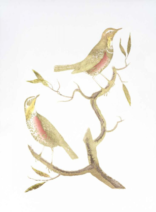Picture of GOLD FOIL BIRDS I WITH HAND COLOR