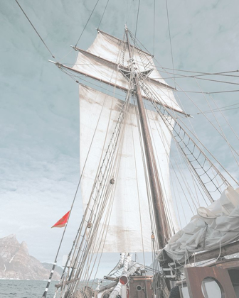 Picture of GIANT SHIP WITH SAIL AND MOUNTAIN