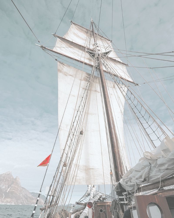 Picture of GIANT SHIP WITH SAIL AND MOUNTAIN