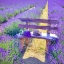 Picture of BENCH IN LAVENDER FIELD