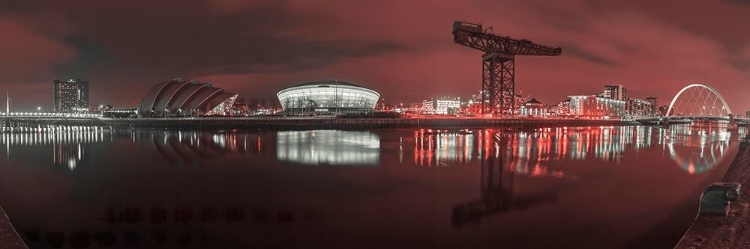 Picture of VIEW ALONG THE RIVER CLYDE AT NIGHT-GLASGOW