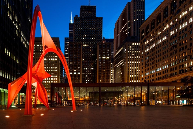 Picture of NIGHT VIEW OF CHICAGO FEDERAL CENTER CHICAGO ILLINOIS