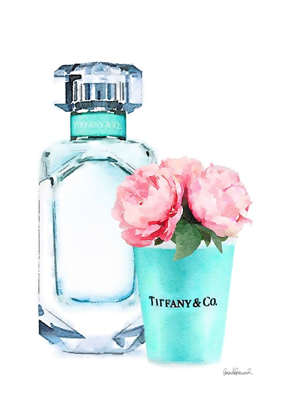 Picture of TEAL BOTTLE WITH ROSES
