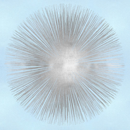 Picture of SUNBURST SILVER ON BLUE I
