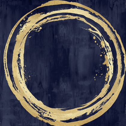 Picture of CIRCLE GOLD ON BLUE I