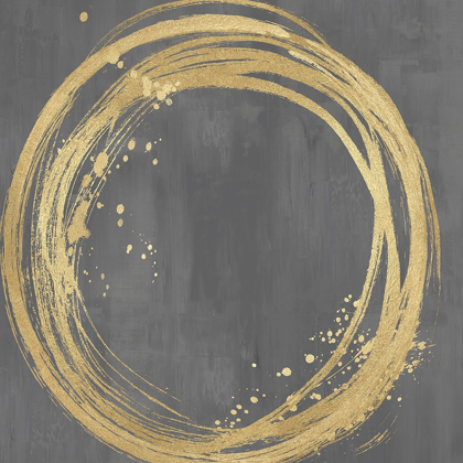 Picture of CIRCLE GOLD ON GRAY I
