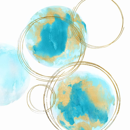 Picture of CIRCULAR AQUA AND GOLD I