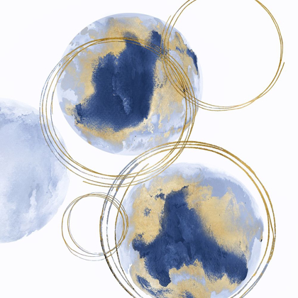 Picture of CIRCULAR BLUE AND GOLD I