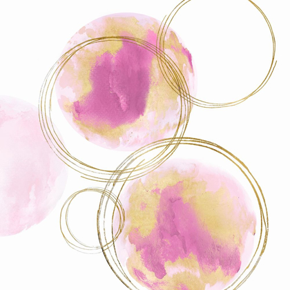 Picture of CIRCULAR PINK AND GOLD I