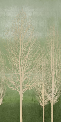 Picture of TREES ON GREEN PANEL II