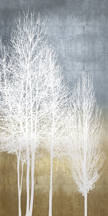 Picture of TREES ON GOLD PANEL I