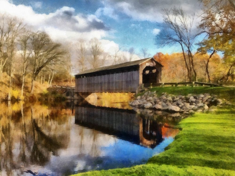 Picture of FALLASBURG BRIDGE IN FALL 