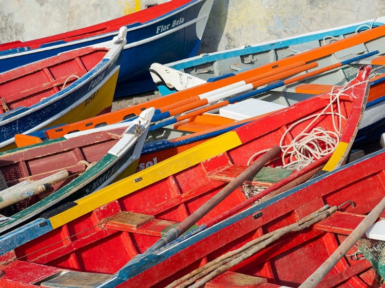 Picture of HARBOR WITH TRADITIONAL COLORFUL FISHING BOATS TOWN PONTA DO SOL-ISLAND SANTO ANTAO-CAPE VERDE