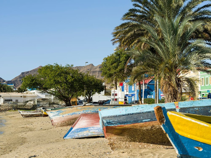 Picture of TRADITIONAL FISHING BOATS ON THE BEACH OF THE HARBOR CITY MINDELO-A SEAPORT AFRICA