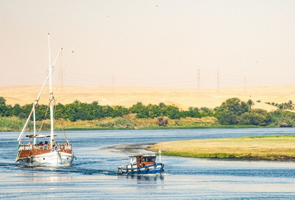 Picture of UPPER EGYPT-ASWAN-BETWEEN AND EDFU ON A MEANDER OF THE NILE-THE AMELIA UNDER TOW