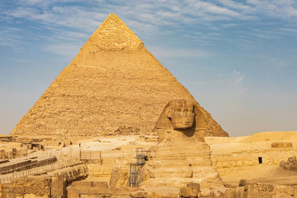 Picture of AFRICA-EGYPT-CAIRO GIZA PLATEAU GREAT SPHINX OF GIZA IN FRONT OF THE PYRAMID OF KHAFRE