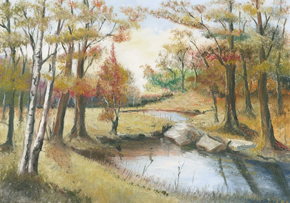 Picture of FOREST WITH RIVER IN AUTUMN