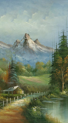 Picture of MOUNTAIN VIEW WITH TREES AND HOUSE