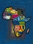 Picture of MULTICOLOURED AFRICA ON BLUE
