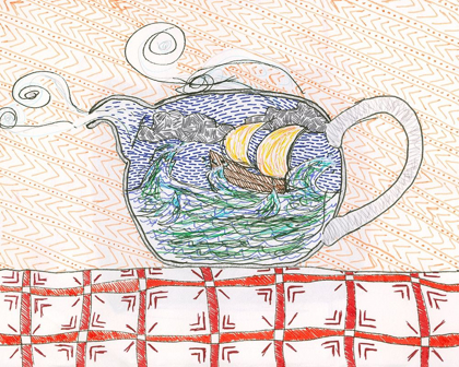 Picture of TEAPOT WITH SAILING SHIP INSIDE