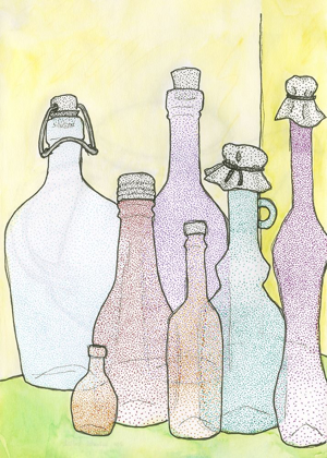 Picture of MULTICOLOURED GLASS BOTTLES