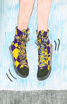 Picture of POP PURPLE AND YELLOW SNEAKERS