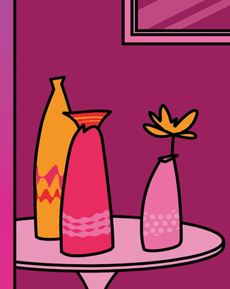 Picture of COLORFUL VASES I