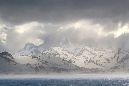 Picture of ANTARCTICA-SOUTH GEORGIA ISLAND-COOPERS BAY STORM CLOUDS OVER MOUNTAINS 