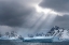 Picture of ANTARCTICA-SOUTH GEORGIA ISLAND SUNBEAMS LIGHT UP ICEBERGS 