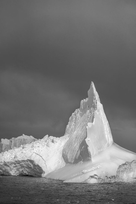 Picture of ANTARCTICA-SOUTH GEORGIA ISLAND LONE ICEBERG AND STORMY SUNSET 