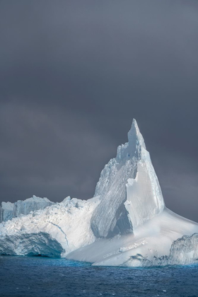 Picture of ANTARCTICA-SOUTH GEORGIA ISLAND LONE ICEBERG AND STORMY SUNSET 