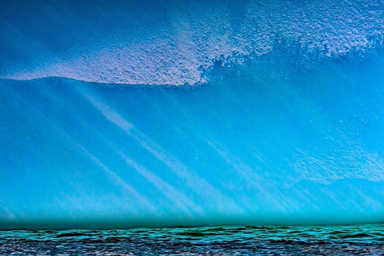 Picture of BLUE ICEBERG BLUE GREEN SEA WATER CLOSEUP ABSTRACT BACKGROUND CHARLOTTE BAY-ANTARCTICA 