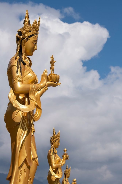 Picture of BHUTAN-THIMPHU KUENSEL PHODRANG-AKA BUDDHA POINT-GOLDEN BODHISATTVA STATUES