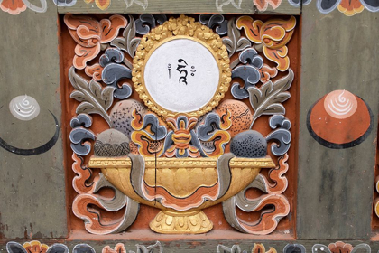 Picture of BHUTAN-PUNAKHA DZONG TRADITIONAL HAND PAINTED AND CARVED WOODEN ARCHITECTURAL DETAIL