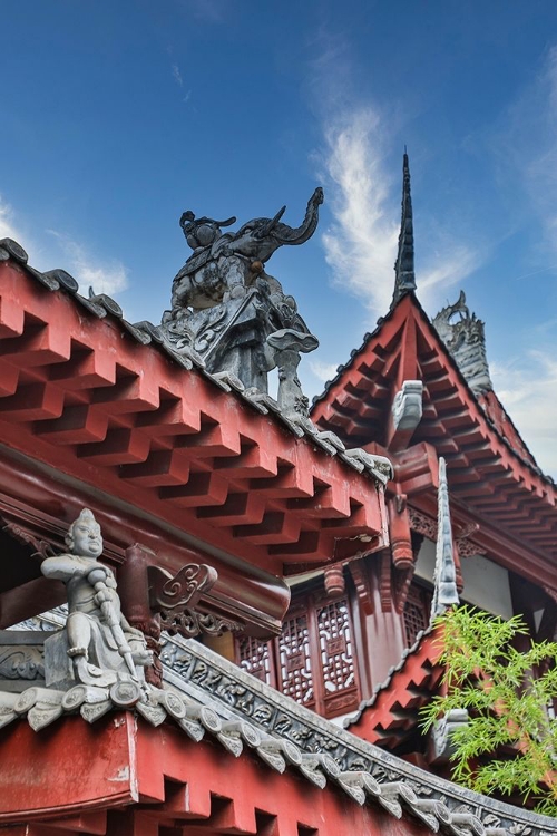 Picture of ASIA-CHINA-SICHUAN PROVINCE-CHENG DU-TEMPLE ROOFTOP