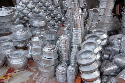 Picture of INDIA-DELHI-OLD DELHI ALUMINUM VENDOR-DETAIL OF GOODS FOR SALE