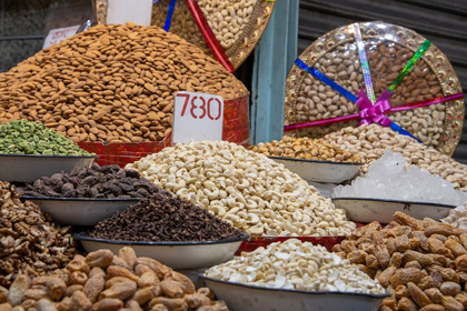 Picture of INDIA-DELHI-OLD DELHI OLD DELHI STREET MARKET ASSORTED NUTS-SPICES AND SNACKS