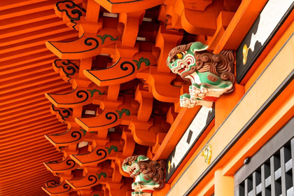 Picture of THE LION DOGS-KOMAINU-GUARDING THE ENTRANCE OF A SHINTO SHRINE
