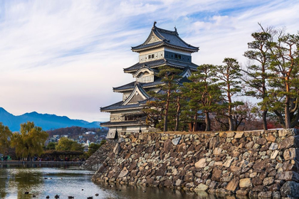 Picture of CLOSEUP OF THE MATSUMOTO CASTLE IN THE GOLDEN LIGHT OF THE EVENING SUN-JAPAN