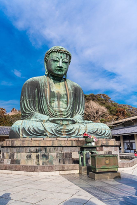 Picture of THE DAIBUTSU-OR BIG BUDDHA-OF THE BUDDHIST TEMPLE IN KAMAKURA-JAPAN
