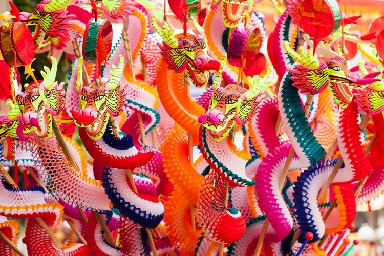 Picture of THAILAND-BANGKOK-CHINATOWN PAPER DRAGONS FOR SALE
