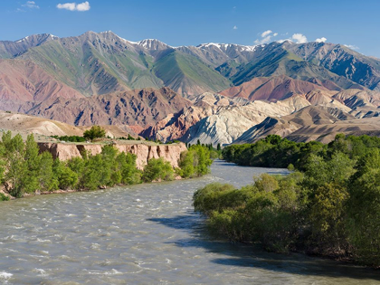 Picture of VALLEY OF RIVER SUUSAMYR IN THE TIEN SHAN MOUNTAINS WEST OF MING-KUSH-KYRGYZSTAN