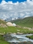 Picture of LANDSCAPE WITH YURT AT THE OTMOK MOUNTAIN PASS IN THE TIEN SHAN OR HEAVENLY MOUNTAINS-KYRGYZSTAN