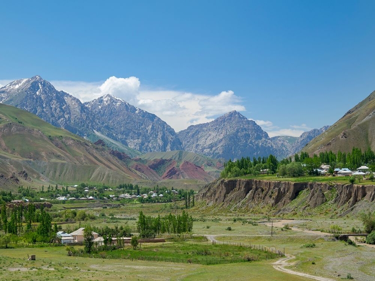 Picture of LANDSCAPE ALONG THE PAMIR HIGHWAY THE MOUNTAIN RANGE TIAN SHAN OR HEAVENLY MOUNTAINS