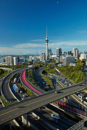 Picture of MOTORWAYS-LIGHTPATH CYCLEWAY-AND SKYTOWER-AUCKLAND-NORTH ISLAND-NEW ZEALAND