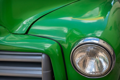 Picture of DETAIL OF GREEN CLASSIC AMERICAN GMC TRUCK IN TRINIDAD-CUBA