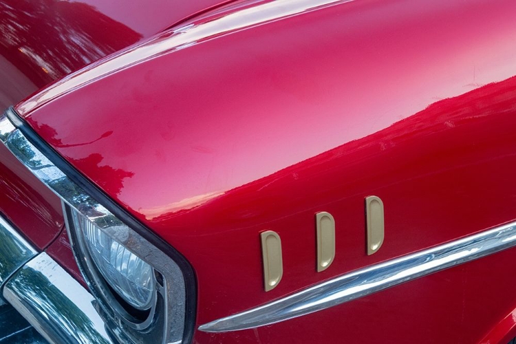 Picture of DETAIL OF RED 57 CHEVROLET BEL AIR IN HABANA-HAVANA-CUBA